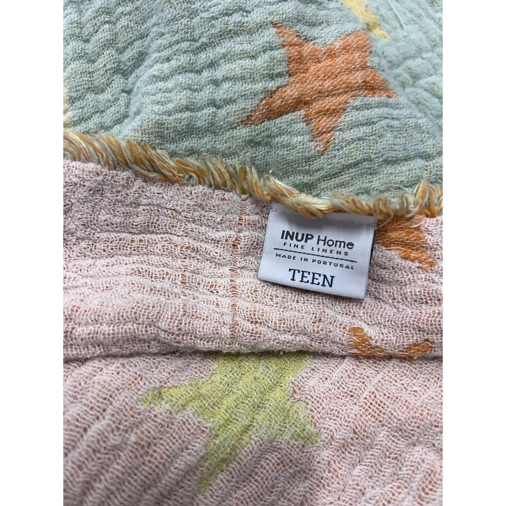 inup home Teen Made In Portugal Star Blanket Blue Orange Yellow